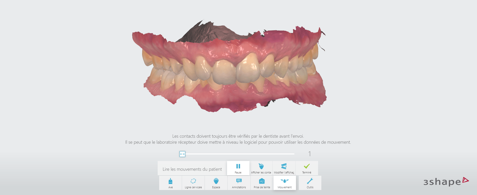 empreinte de contrôle