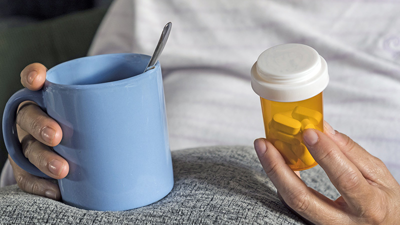 Caféine avec antibiotique